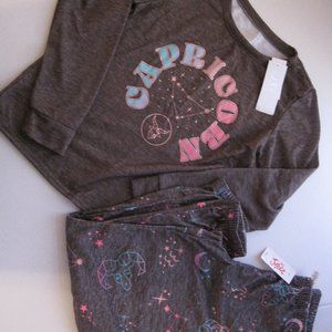 Justice Capricorn Pajama Size 12 Sleep Lounge Set NWT Constellation Stars